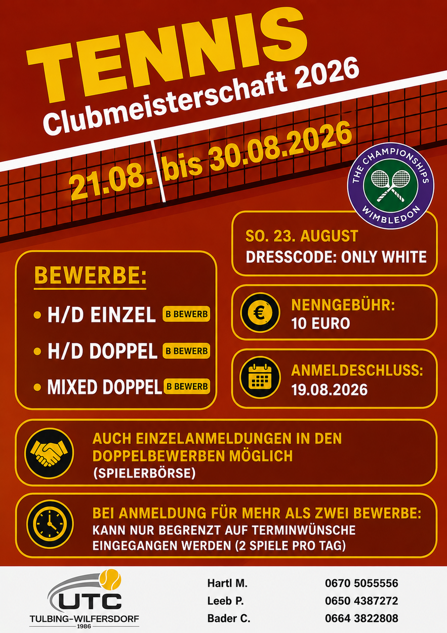 Anmeldung Clubturnier 2026